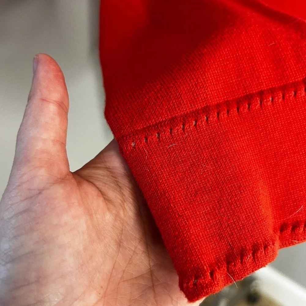 Loro Piana Cotton Button Front Cardigan Red Size 46